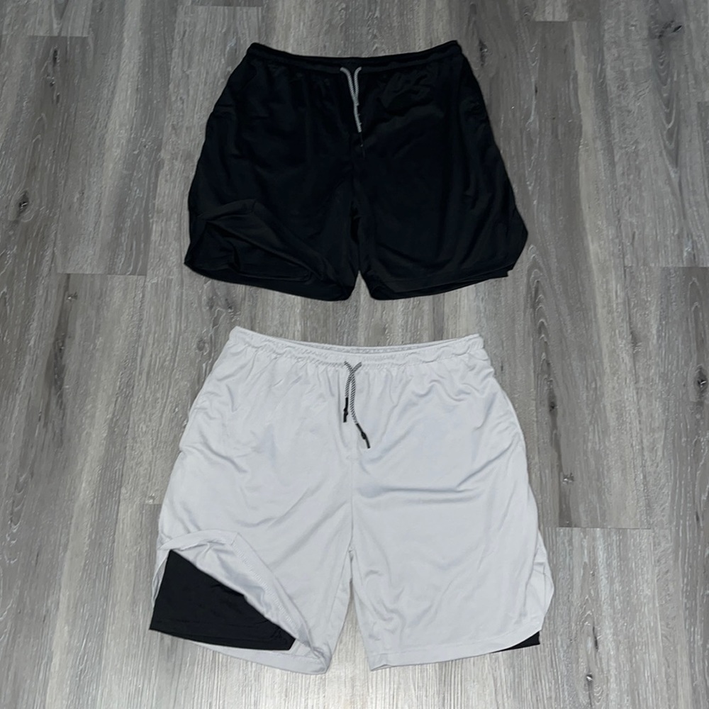 Duofiers Mens 2 in 1 Running Short